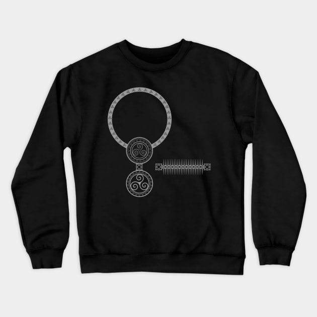 Pictish Mirror and Comb Crewneck Sweatshirt by Wareham Spirals